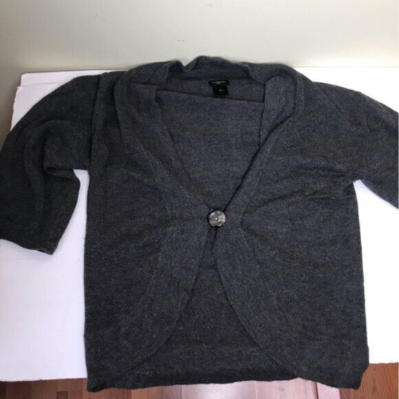 Ann Taylor Y2K Wool Round Hem Ballon Sleeve Cardigan Sweater Top Button Oversize - Picture 4 of 14